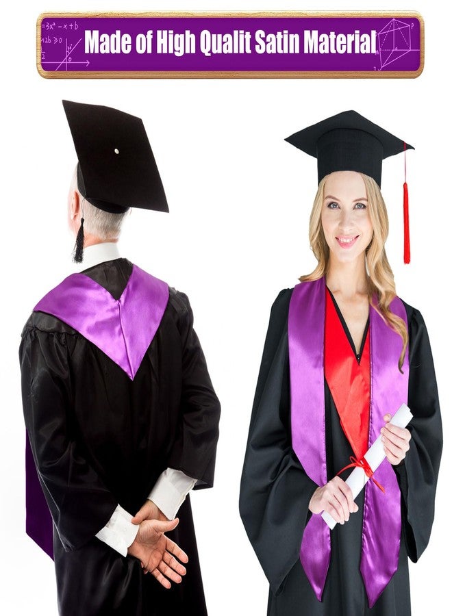 MoDooris 70 Inch Graduation Stoles 2025 Unisex Adult Graduation Sash Plain Grad Stole Graduate Honor Stole (12, Purple) - Image 4